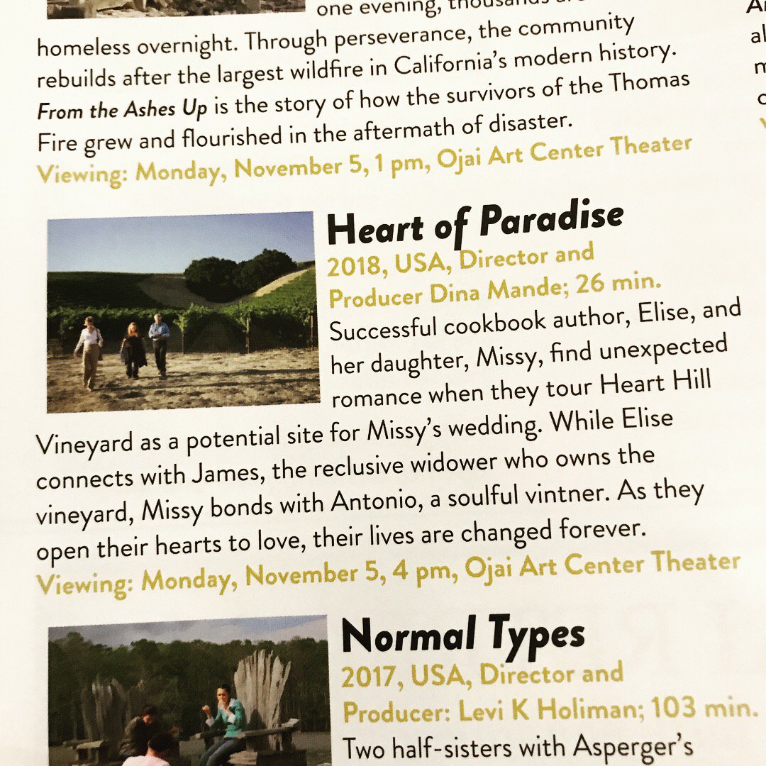 hello_juice's tweet photo. Thank you, the @ojaifilmfest for having Heart of Paradise! Photos are from Evin Grant, the DP of the film!🎥🎞😊 

#indiefilm #actor #romance #drama #femaledirector #wine #film #filmfest #heartofparadise #pasorobles #shortfilm #directedbydina #ojaifilmfestival https://t.co/RqZ5wJycDJ