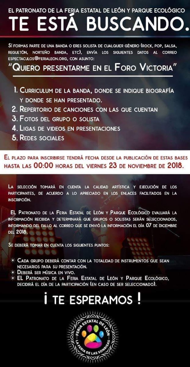 Quieres tocar en la Feria de León 2019?
