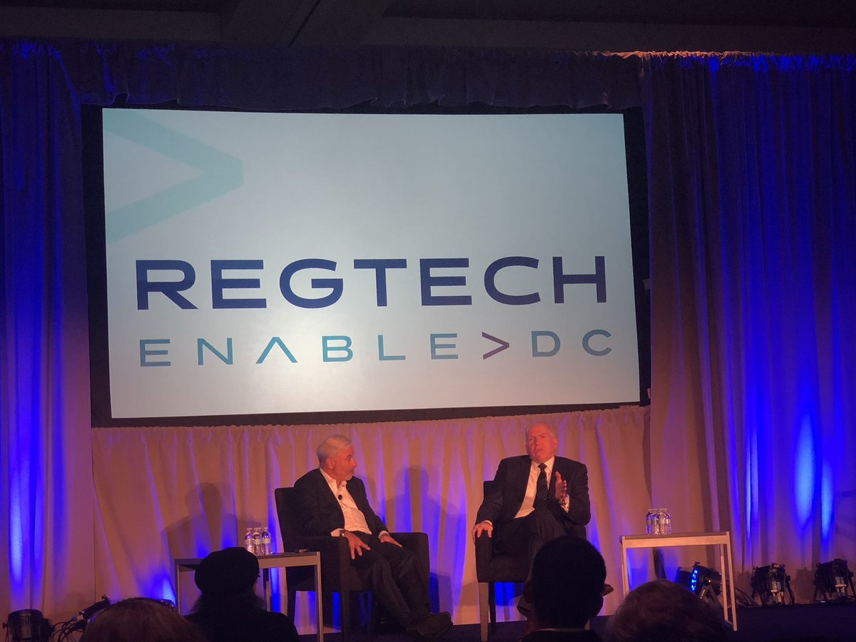 Amazing way to end the first day of <a href="/RegTechEnable/">RegTechEnable</a> hearing directly from <a href="/JohnBrennan/">John O. Brennan</a> about how to drive innovation in the face of the rapidly changing risk environment for digitally-native businesses today