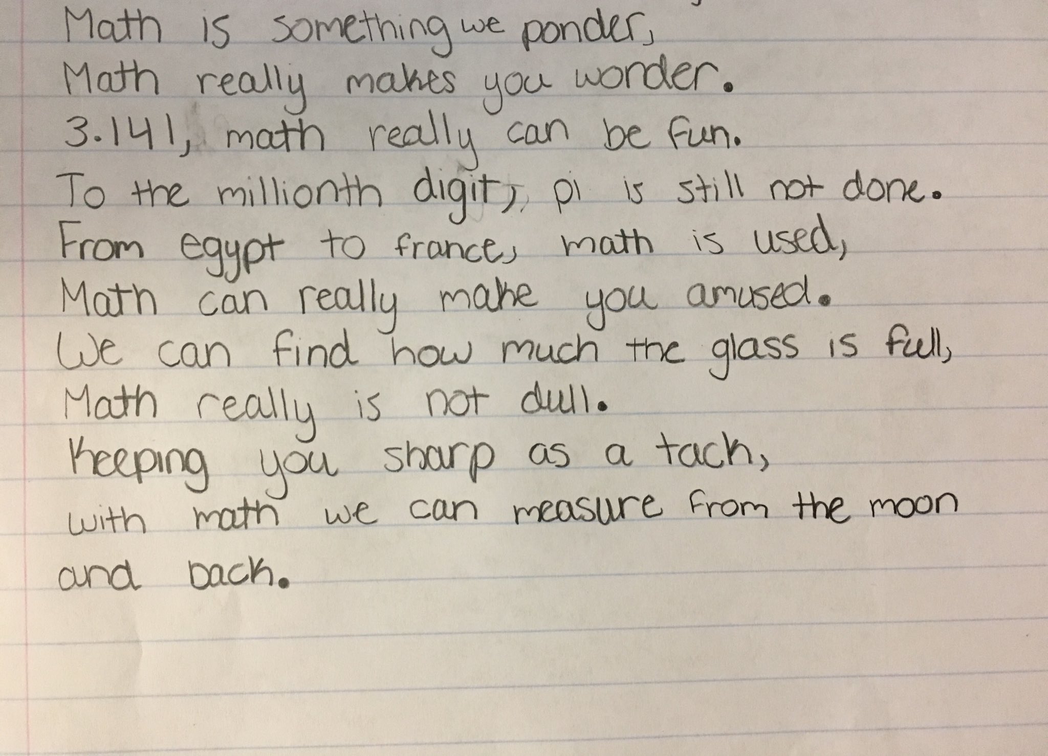 تويتر Siddhi Desai على تويتر Had A Quick Math Poem Contest In Class Today Just Given 10 Mins To Come Up With A Unique And Positive Poem About Math Love How