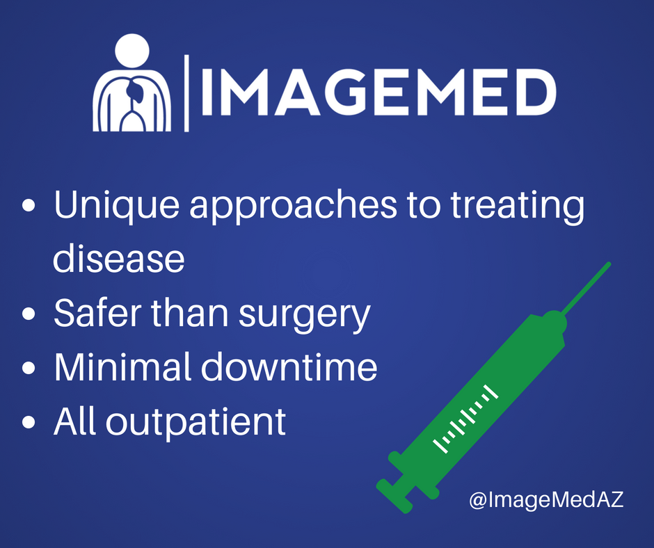 imagemedaz's tweet photo. Just some of the many benefits to our procedures. Learn more about what Dr. Wood does on our website
https://t.co/6VFEu1BSyu
.
.
.
#interventionalradiology #outpatient #minimallyinvasive #mesaaz #doctor #disease #imagemedaz https://t.co/Aii7AjQL2s
