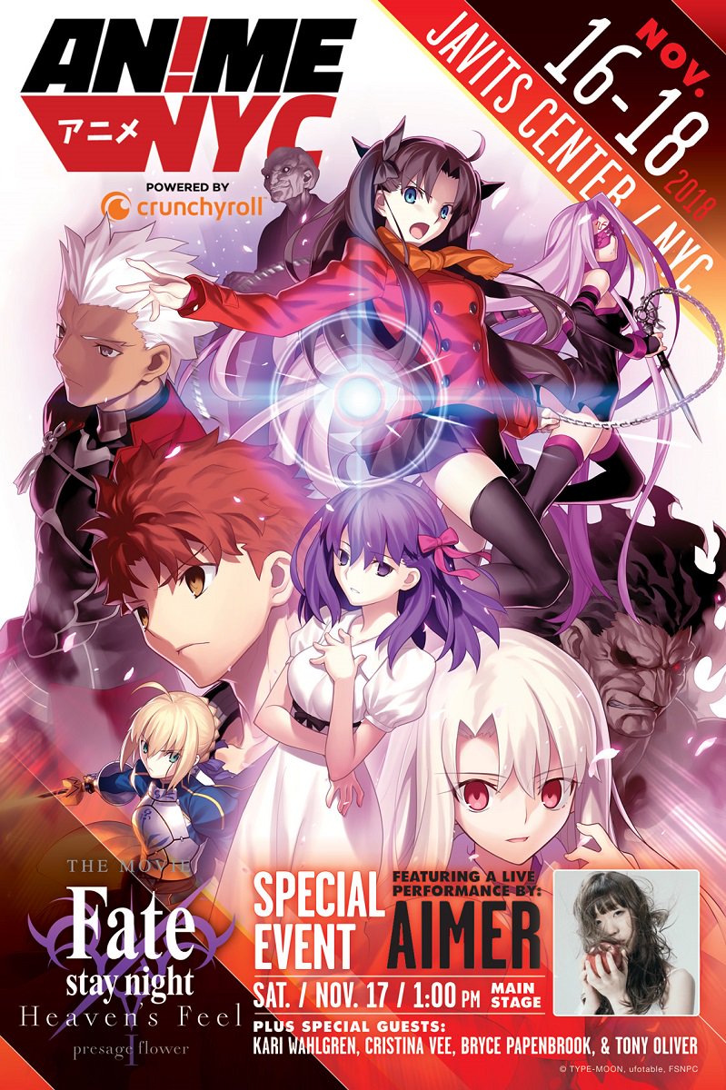 Aniplex Of America Exclusive First Look At The Cover Of The Anime Nyc Program Guide Tickets To The Fate Stay Night Heaven S Feel Special Event Feat Aimer Are Still