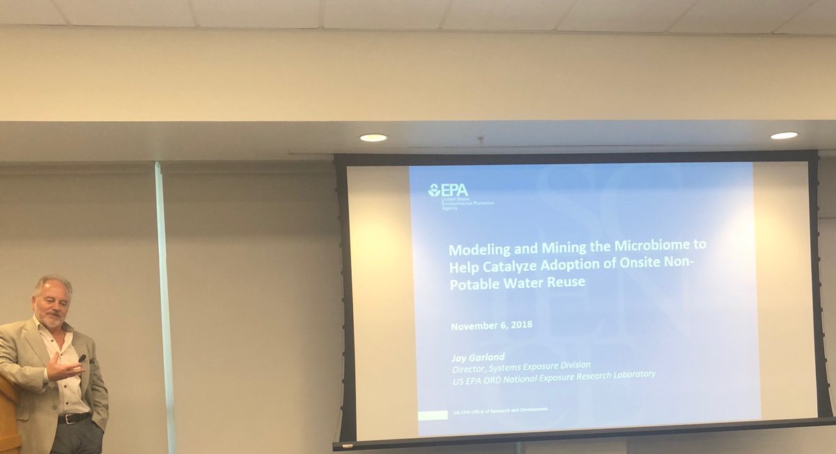Sci4BetterWorld's tweet photo. The @ufwater had EPA's Division Director of National Exposure Research Laboratory Dr. Jay Garland give a great talk &amp; discussion on non-potable water reuse! There are a lot of benefits and risks to consider! @NanoBio_Sensors #waterquality #education #STEM #reuse #Sustainability https://t.co/FeIG8Ck7zR