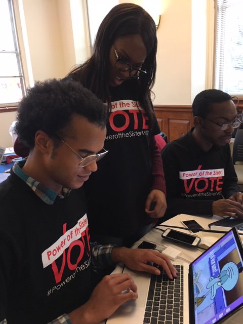 CBCFInc's tweet photo. #Unity18 #ElectionDay ~ Today, members of the #CBCF staff along w/ partners, CBCF interns and fellows volunteered at the Ronald Walters Election Day Command Center at Howard University (The Center). For more information on voting, visit https://t.co/1JXG3MG9Ff #iLeadiServe #Vote https://t.co/ykjWPePWJy