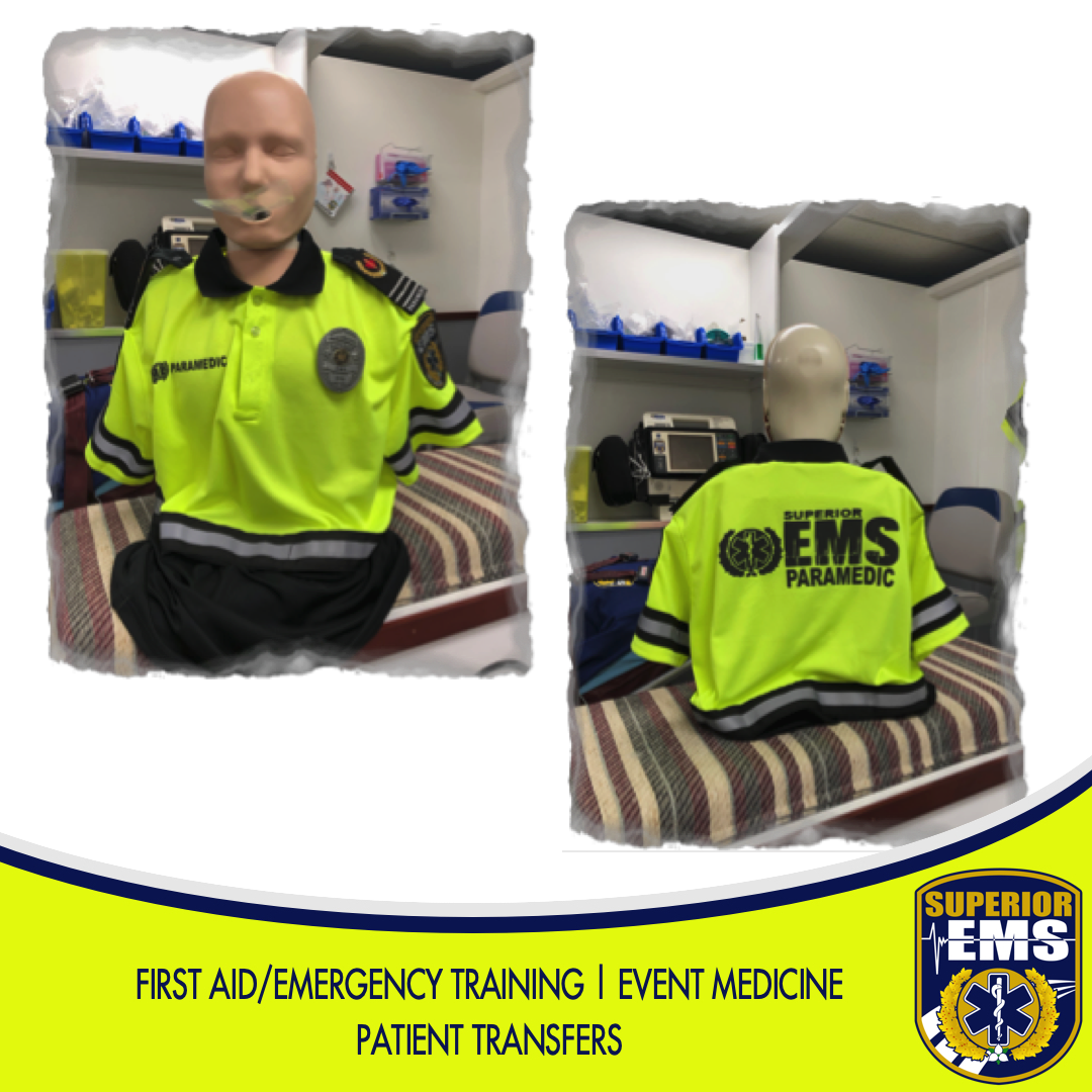 SuperiorEMS's tweet photo. Superior EMS is committed to the safety of our employees, and ensuring we are a visible presence at the events we cover.  Today we are unveiling our new uniforms.  Our new uniform incorporates the high visibility safety colours, new badge design, and reflective lettering... https://t.co/OHzJsBse1j