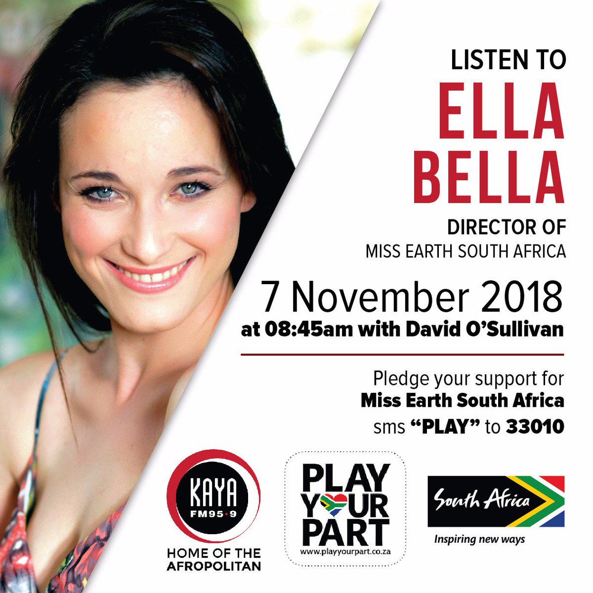 Listen to @EllaBellaC on @kayafm95dot9 @missearth_sa #EarthWarrior #MissEarthSA