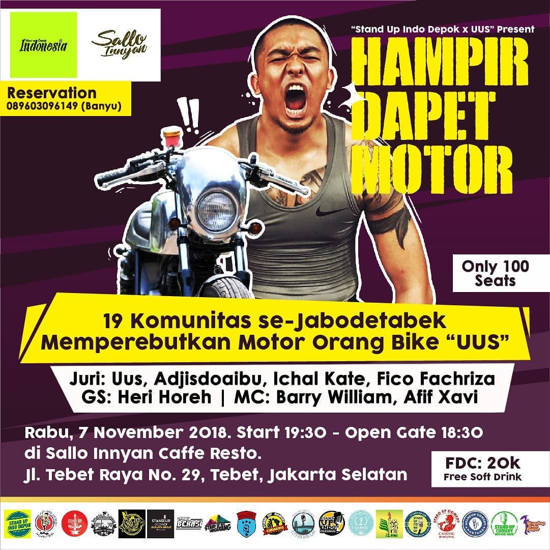 Nanti malam bakal ada comic mimin <a href="/ronyraymond/">Amarah Bebek</a> yg bakal tampil di Hampir Dapet Motornya <a href="/uusbiasaaja/">suaminya kartika</a> mari merapata dan senang senang !!!