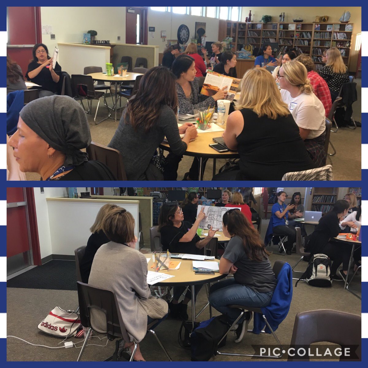 karynformano's tweet photo. Rowland Reads 2.0 teachers sharing mini-lessons with colleagues and receiving valuable feedback. So impressed with the risk taking! #RowlandReads2 #WeAreRUSD https://t.co/gZA8GVxxQg
