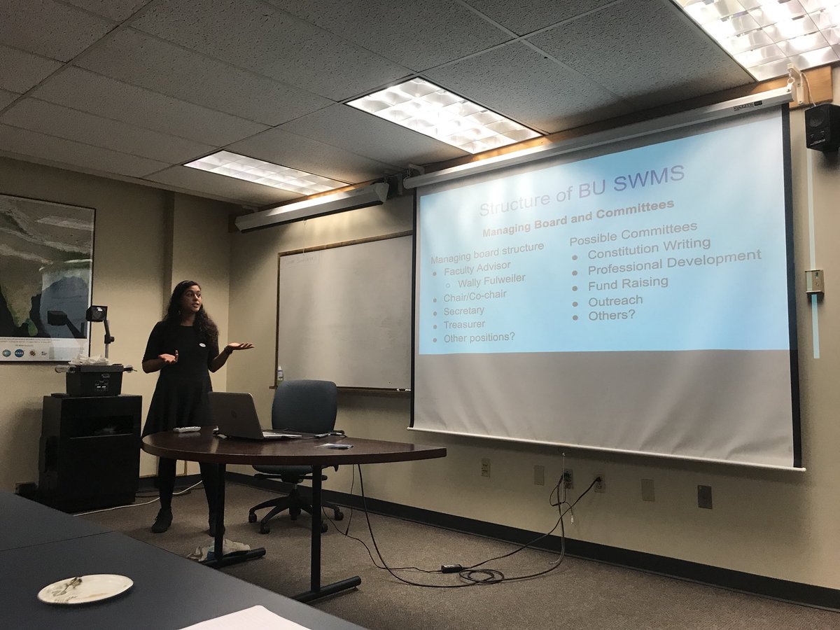 1st <a href="/bu_swms/">BU SWMS</a> meeting complete! Thanks to all who joined and shared their ideas. Excited to start our chapter! <a href="/BUEarth/">Boston University, Earth & Environment</a> <a href="/BUMPatBU/">BU_MarineProgram</a> <a href="/SWMStweets/">SWMS</a>