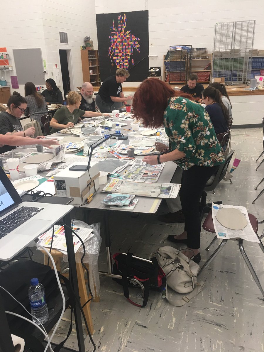 lisa_orr's tweet photo. HCS Art teachers fully engaged in professional learning today with Kirby Meng!#BetterTogetherHenry #HenryLearnsNov https://t.co/RtHZxdgVtL