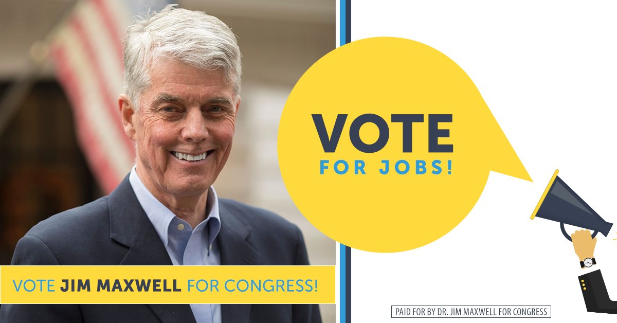 Only an hour until the polls close! If you’re ready to revitalize our economy and bring jobs back to Monroe County, VOTE MAXWELL! #NY25
