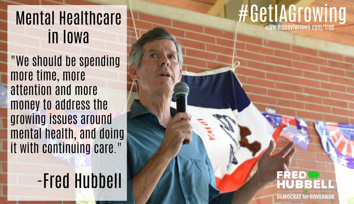 mattmccoyia's tweet photo. "We should be spending more time, more attention and more money to address the growing issues around mental health, and doing with with continuing care." -Fred Hubbell #Vote4Fred https://t.co/WEFzgJXwV9