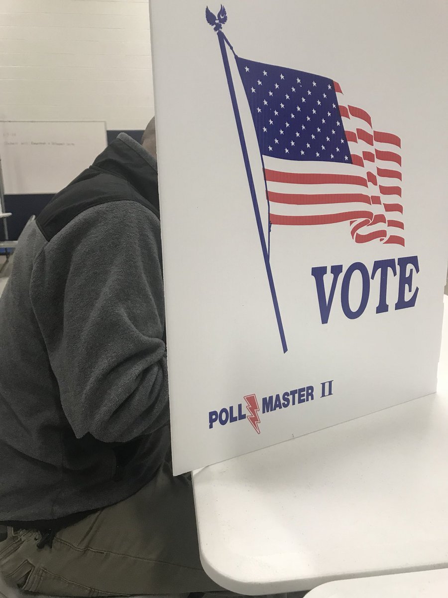 maleah2's tweet photo. Everyone gets a sticker, but not everyone gets the action shot!! 😂 Of note, @JohnnyVenusGF is just as slow at eating as he is voting. ***please note I did check on the laws in MO and this picture will not send me to jail🙂👍🏼*** #youdoneyet #vote #rockthevote https://t.co/ukidbdZpFt