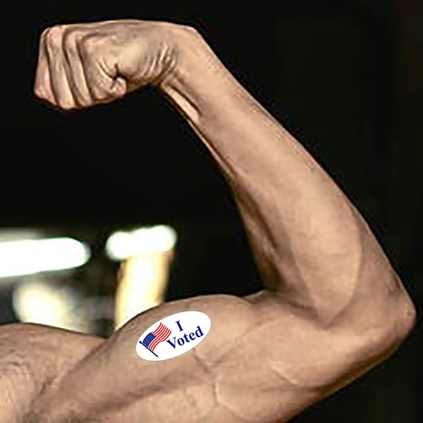 #Exercise your right to vote. 🗳☑️💪 #fitocracy #electionday #ivoted #exerciseyourrighttovote #biceps #armday #exerciseapp #workoutapp #fitnessapp fitocracy.com