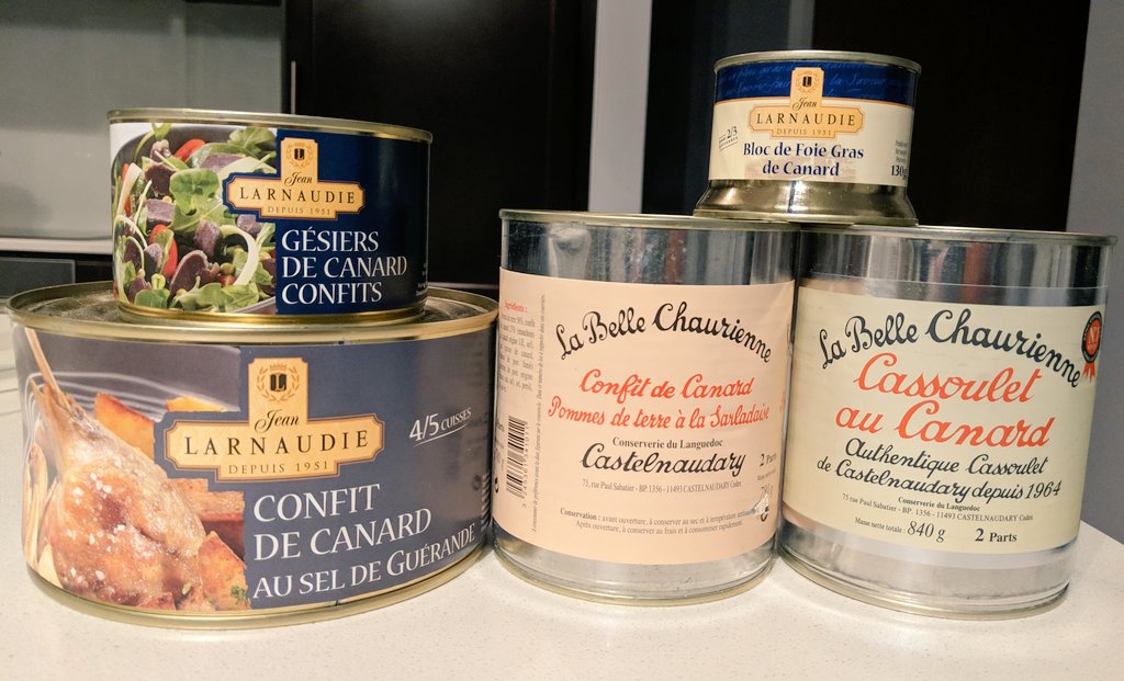 Cooking with Alison on X: Everything from #Europe tastes better! Even the  canned, prepared food. Picked up #French canned duck confit, casserole,  gizzards, and foie gras in #Paris, #France. Ate like a #