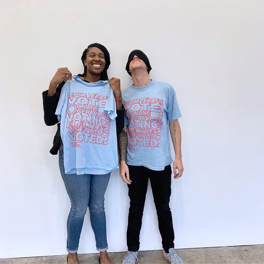 Today’s free Election Reform! t-shirts were claimed by voters in just 42 minutes <a href="/atlcontemporary/">Atlanta Contemporary</a> and nationwide at partner museums <a href="/BallroomMarfa/">Ballroom Marfa</a> <a href="/ICAinBOSTON/">ICA/Boston</a> <a href="/UCIrvine/">UC Irvine</a> <a href="/UT_VAC/">Visual Arts Center</a> <a href="/wassaicproject/">Wassaic Project</a> 💛 There’s still time to #vote in #LA + join us 6-9pm <a href="/theicala/">ICA LA</a> | #electionday #icala
