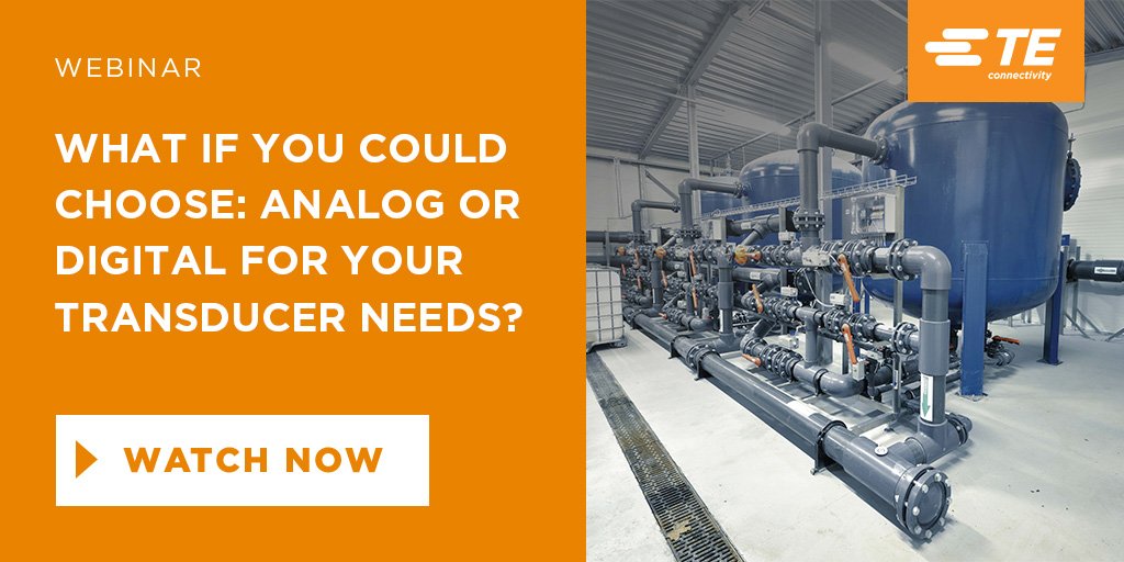 TEConnectivity's tweet image. Learn about the trends that are driving more demand for digital pressure #sensors, the comparison of analog vs. digital M3200 #transducers and key applications suited for digital in our latest webinar. spr.ly/6012E6SBE