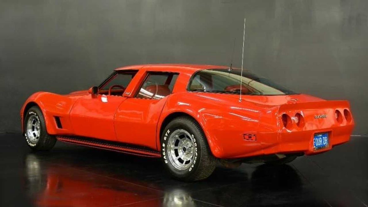 SgtAlCastro's tweet photo. A rare 1980 @Chevy #Corvette goes for sale in CA, but the $217K asking price questions whether itβs worth it for the #fourdoors it has. Itβs actually 2 βVettes in one with a double targa roof. Custom made, only 6 of them exist. Go have fun with 3 friends: https://t.co/VXeMBEXKSz https://t.co/PSfHENsmUh