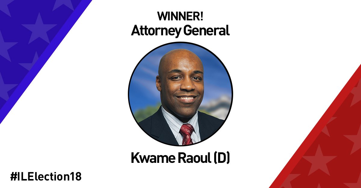 foxillinois's tweet photo. #BREAKING: Republican @ErikaHarold has conceded to Democrat @KwameRaoul in their battle for Illinois attorney general.
 #ILElection18 #twill 

https://t.co/wxpMwBgBoi https://t.co/FohW7DYMyp