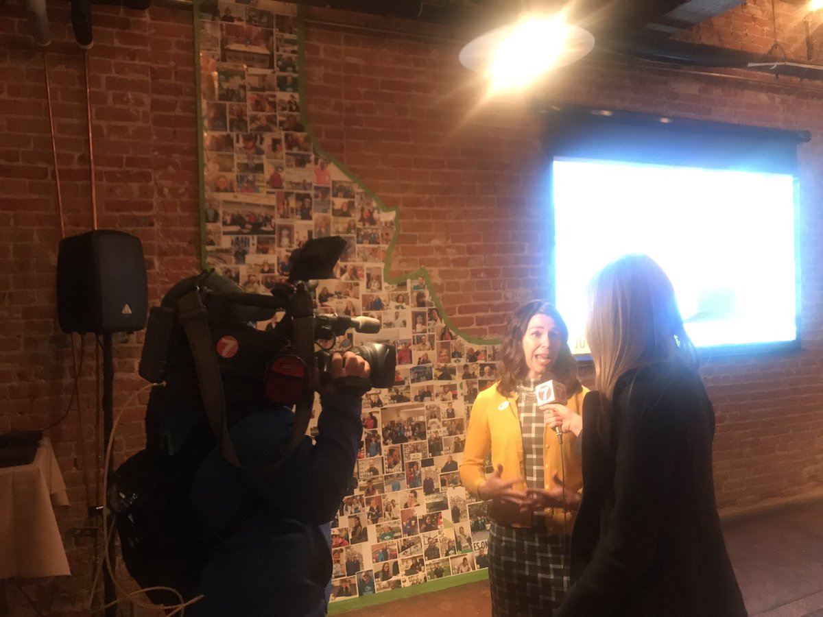 ID4Healthcare's tweet photo. Susie Pouliot from the @idahomedassn speaking to @KTVB at our Election Night watch party. Come on down to Beside Bardenay and spend the evening with us! #VoteYESon2 #closethegap https://t.co/KJd8WnTYau