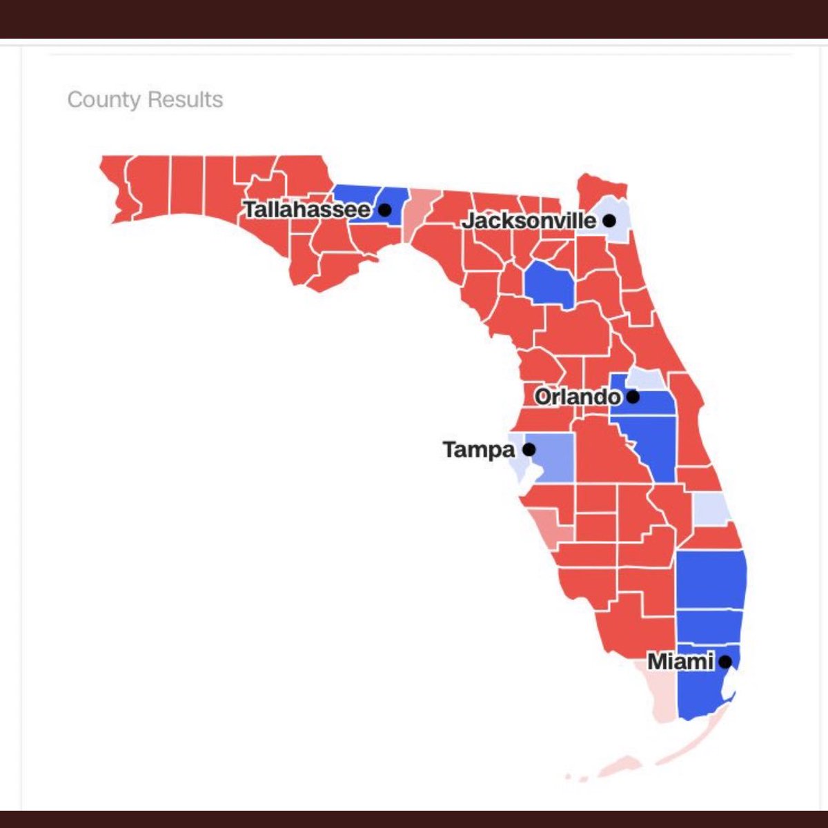 Notice how the blue parts are where most major Florida universities are located. It’s actually been proven that most college students are Democrats because they tend to be - guess what - more educated.