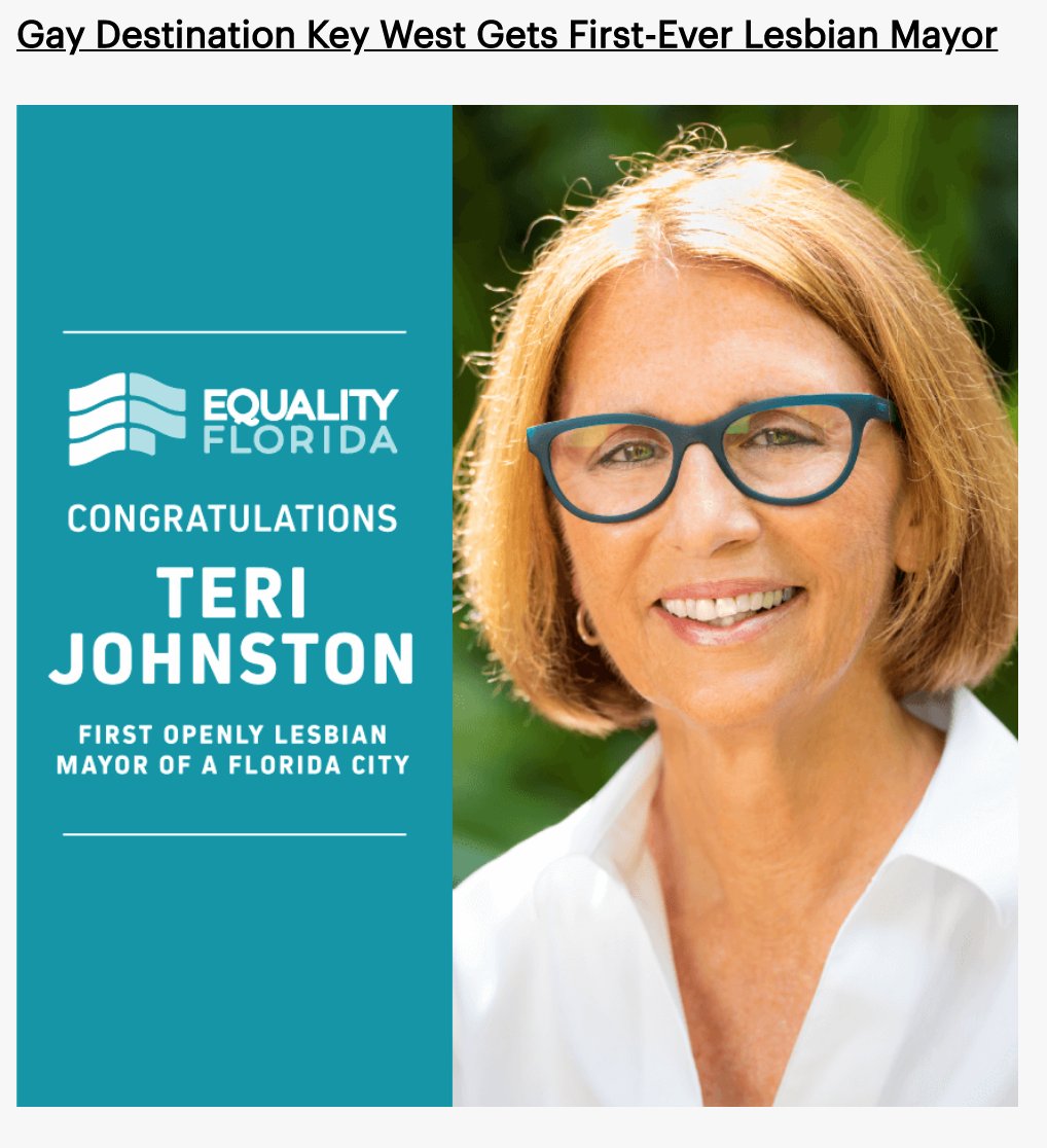 𝚑𝚒𝚜𝚙𝚊𝚗𝚒𝚌 𝚙𝚒𝚡𝚒𝚎 𝚍𝚛𝚎𝚊𝚖 𝚐𝚒𝚛𝚕 on Twitter: &quot;Teri Johnston  is Key West&#39;s first lesbian mayor! https://t.co/SSzNUF4Uos… &quot;