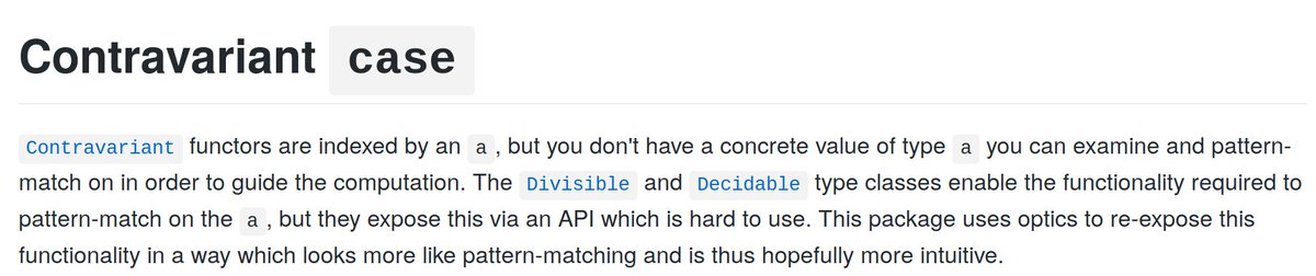 Iceland_jack's tweet image. Interesting step in modeling patterns 

with #Contravariant, #Divisible and #Decidable 

github.com/gelisam/contra…