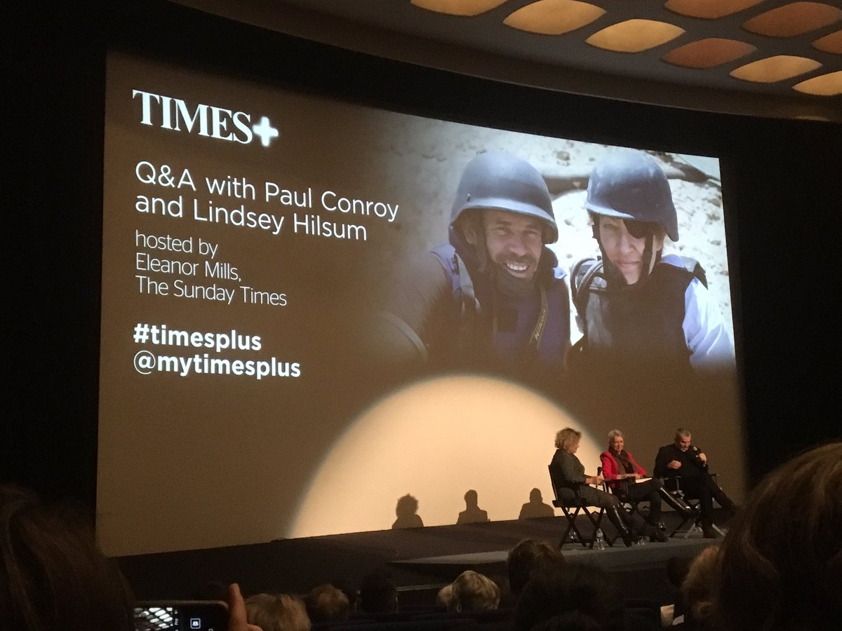Brilliant evening @MyTimesPlus watching @Dogwoof’s #UnderTheWire about the much-missed Marie Colvin. Great Q&A afterwards too - Paul Conroy’s story is unbelievable and horrendous and inspiring