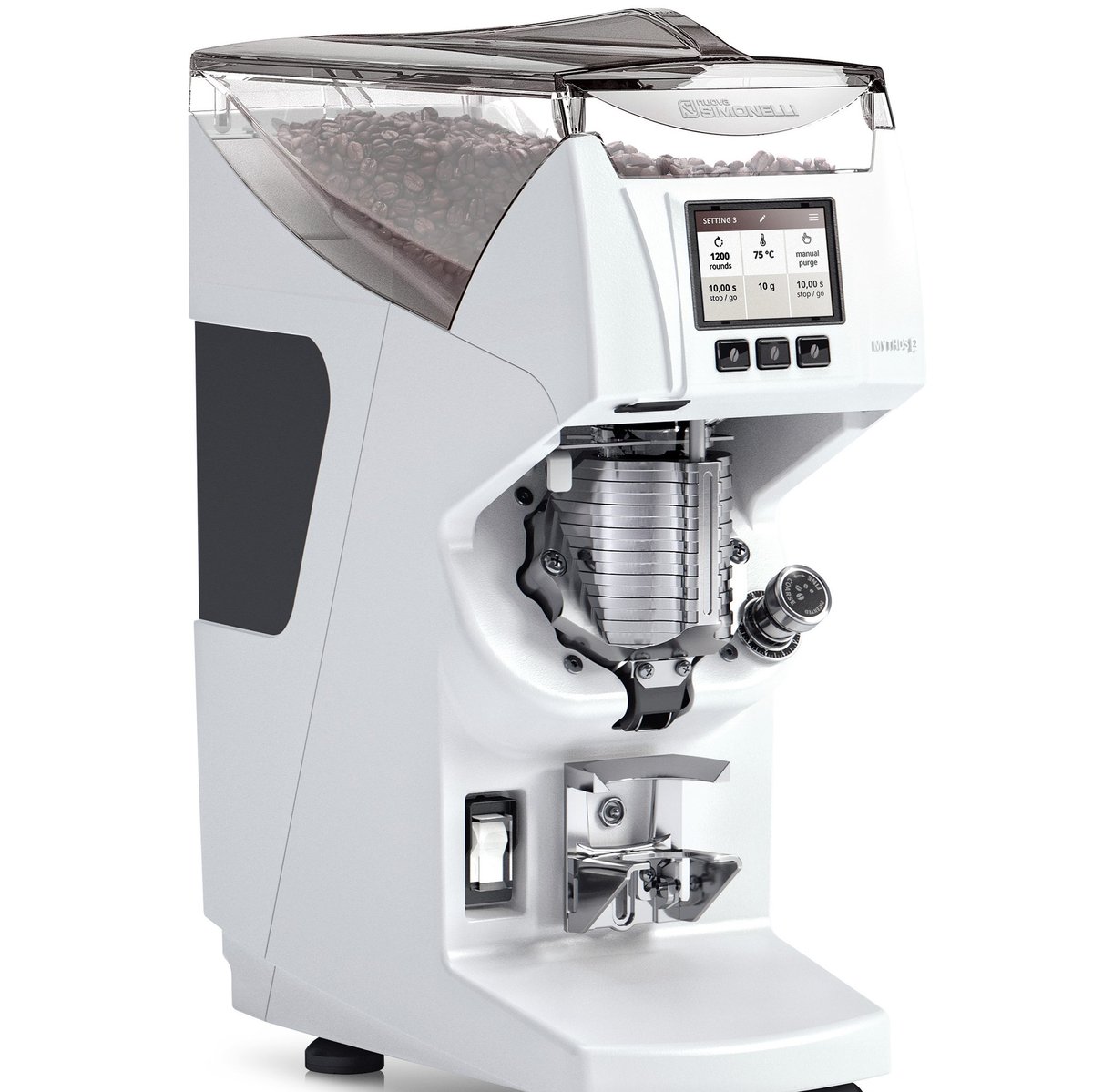 nuovasimonelli's tweet image. Using technology that made #Mythos2 famous, our new Clima Pro 2.0 grinder offers an even wider range of operating temperatures. #NuovaSimonelli