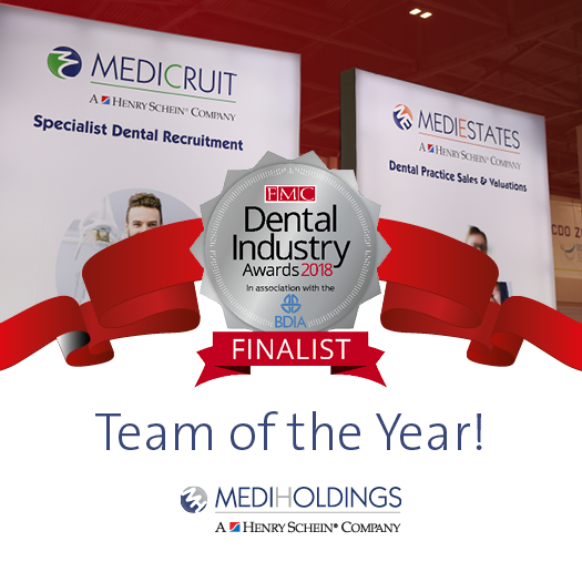 hsdr_uk's tweet photo. Have you heard? MediHoldings have been chosen as finalists for the ‘Team of the Year’ award at the @FMCPro Dental Industry Awards 2018! We’re looking forward to the event and wish all other finalists good luck! #IndustryAwards2018 #FMCPro #TeamOfTheYear https://t.co/mwyu4WFq3V