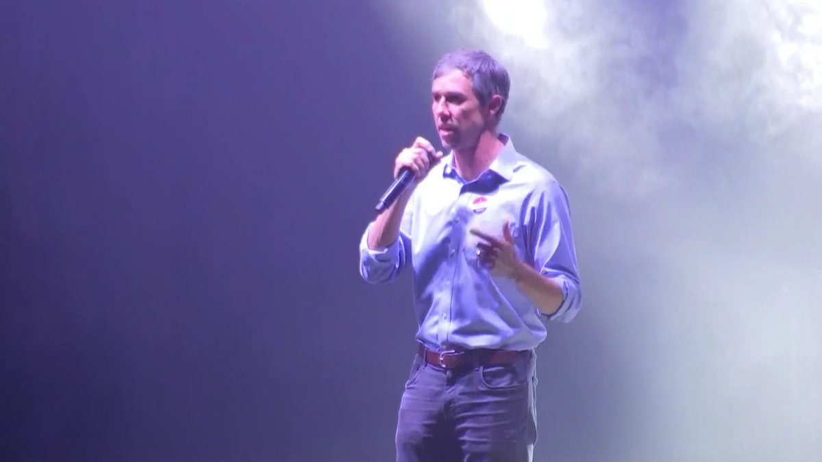 NBCDFW's tweet photo. WATCH LIVE: Beto O'Rourke addresses supporters after falling short in his bid to unseat junior U.S. Sen. Ted Cruz. https://t.co/wrj0Ya9lXM #DFWElectionDay #ElectionDay2018 #Midterms2018 https://t.co/Dc6K6d4brU