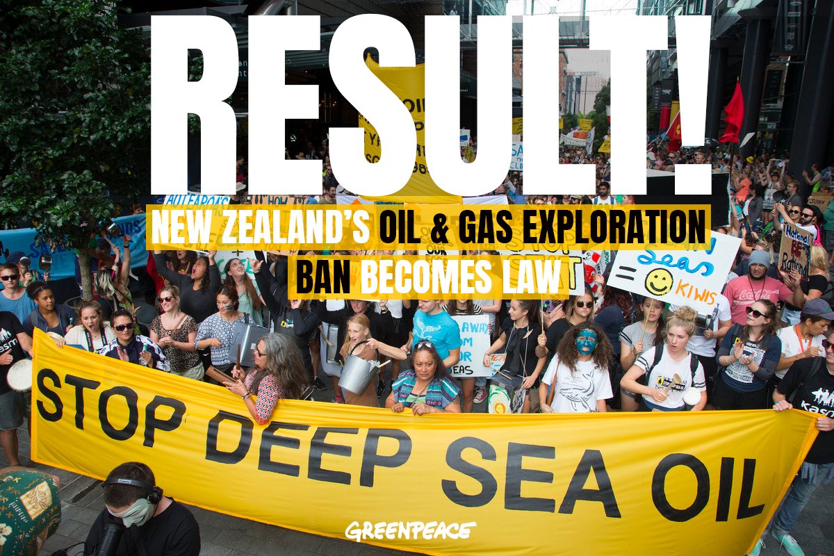 GreenpeaceNZ's tweet image. This is a HUGE WIN for people power, and for the climate.

It's a law New Zealand should be proud of, but it's also just the beginning.

Read more: greenpeace.org/new-zealand/pr… #MakeOilHistory