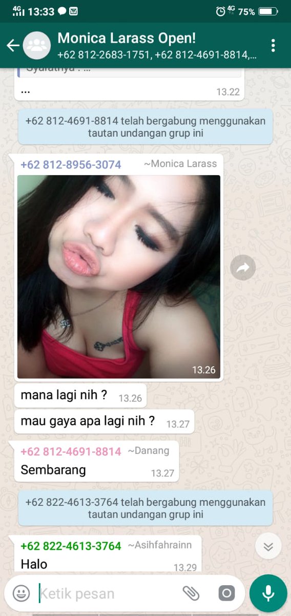 monicalarass's tweet photo. Gabung sekarang no hoax ya kak !! di grup aku https://t.co/lg8FpCvj6o
Phonesex ngga berbayar ya kak !

#openbojakarta #openbobekasi #openbojabodetabek #phonesex #sange #pengenjilat #chatsex #gratisphonesex https://t.co/kFPmOQLnLU