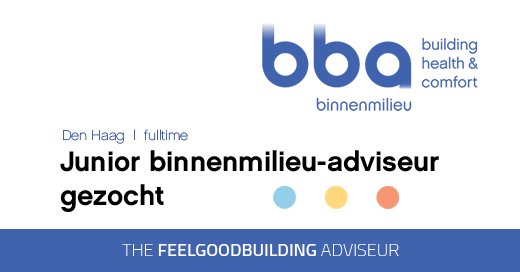 We zoeken een nieuwe collega! Voor ons is het belangrijkste dat je affiniteit hebt met gezond bouwen, klimaatinstallaties, bouwfysica en arbeidsomstandigheden en hier alles over wilt weten. Bekijk de #vacature bit.ly/2yZqI42 #denhaag #binnenmilieu #junior #adviseur