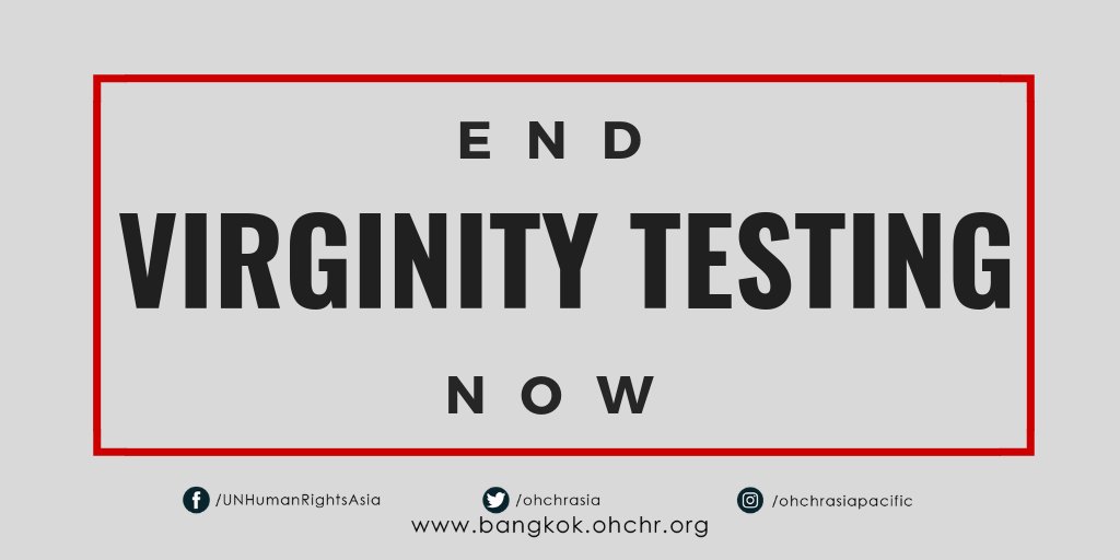 OHCHRAsia's tweet image. Virginity testing is a discriminatory, humiliating and traumatic practice that violates the #HumanRights and dignity of women and girls! END IT NOW! Learn more: buff.ly/2PiNz4P #EndVAW #StandUp4HumanRights #WednesdayWisdom