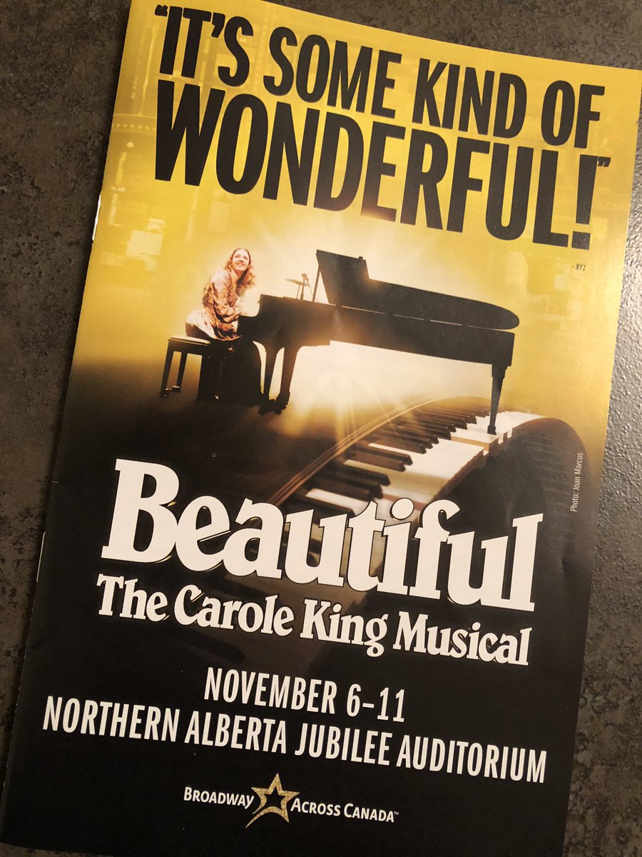 It was #Beautiful. @BACTouring‘s Beautiful The @Carole_King Musical made me want to sing. And, I’m sure I will be, for days. @itsallatthejube #yeg #musicals #musichistory101