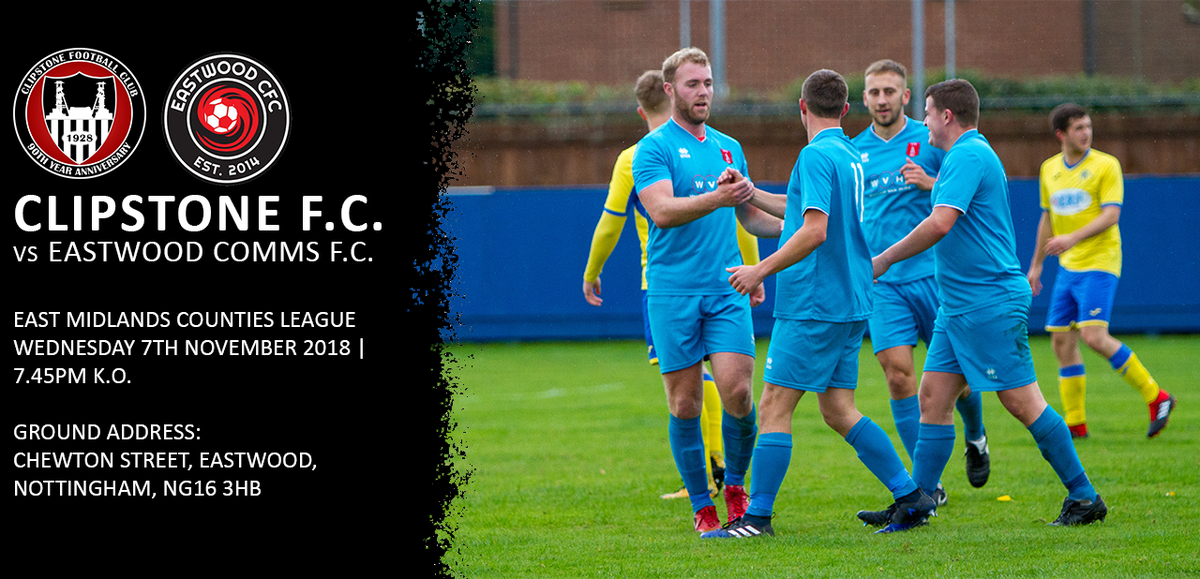 ClipstoneFC1's tweet photo. It's GAMEDAY! The Cobras take on @eastwoodcfc tonight down at Chester Street. The last time we were here it was the Notts Senior Cup final. Here are the teams Head2Head stats! https://t.co/ftgoEtZuXM