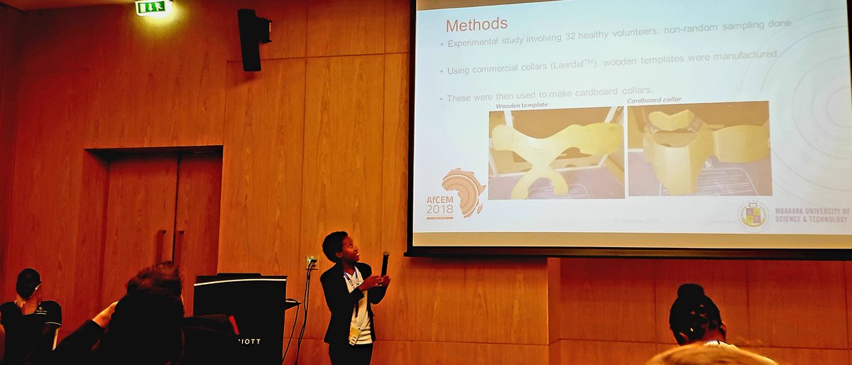 DreifussMD's tweet image. @prisca_kizito (a PGY2 EM resident at @MbararaUST) presents a brilliant model for improvised c-collars for #LMIC &amp;amp; resource-limited settings. Data on efficacy equaling or exceeding commercially available collars was also presented. #macgyver would be proud! @EmedUg #AfCEM18