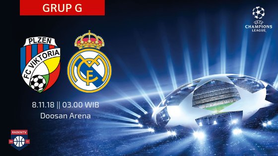 Raden_TV's tweet photo. 🏆Liga Champions
🆚Viktoria Plzen vs Real Madrid 
📅Kamis 8.11.18
⏱️03.00 WIB
📱https://t.co/68iSAy7nQV
#RMUCL #PLZRM https://t.co/XiAI5AQgX4