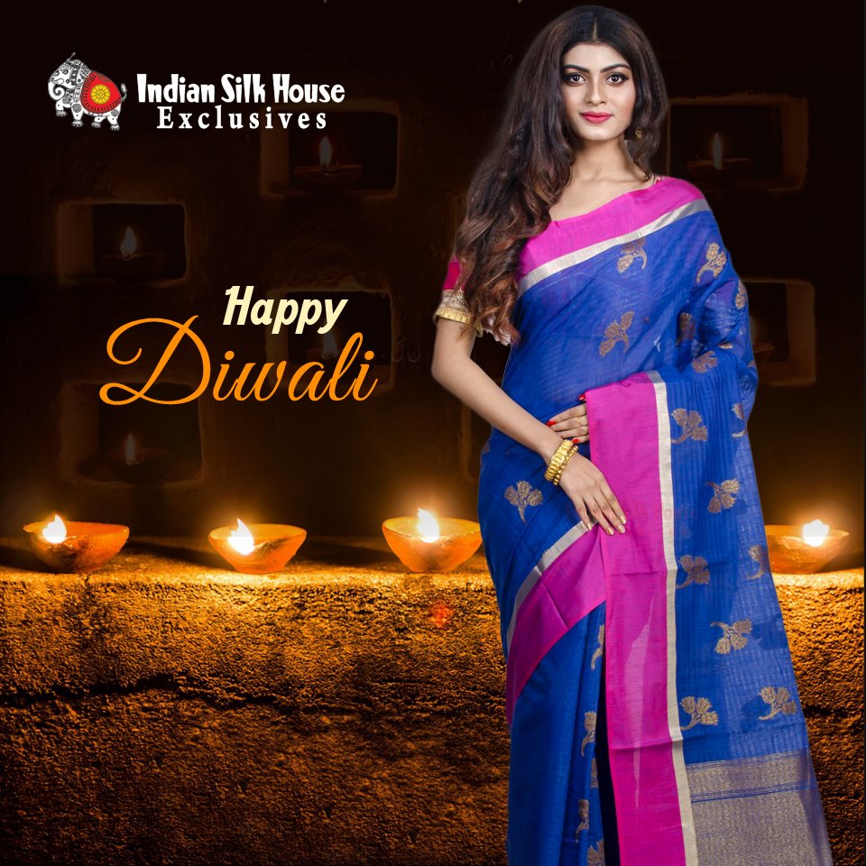This Diwali, Shine On with the gift of sarees. Buy traditional sarees from #indiansilkhouseexclusives and look absolutely amazing. 
#indiansilkhouse #diwali #loveforsarees #sarees #Linensarees #linensaree #linen