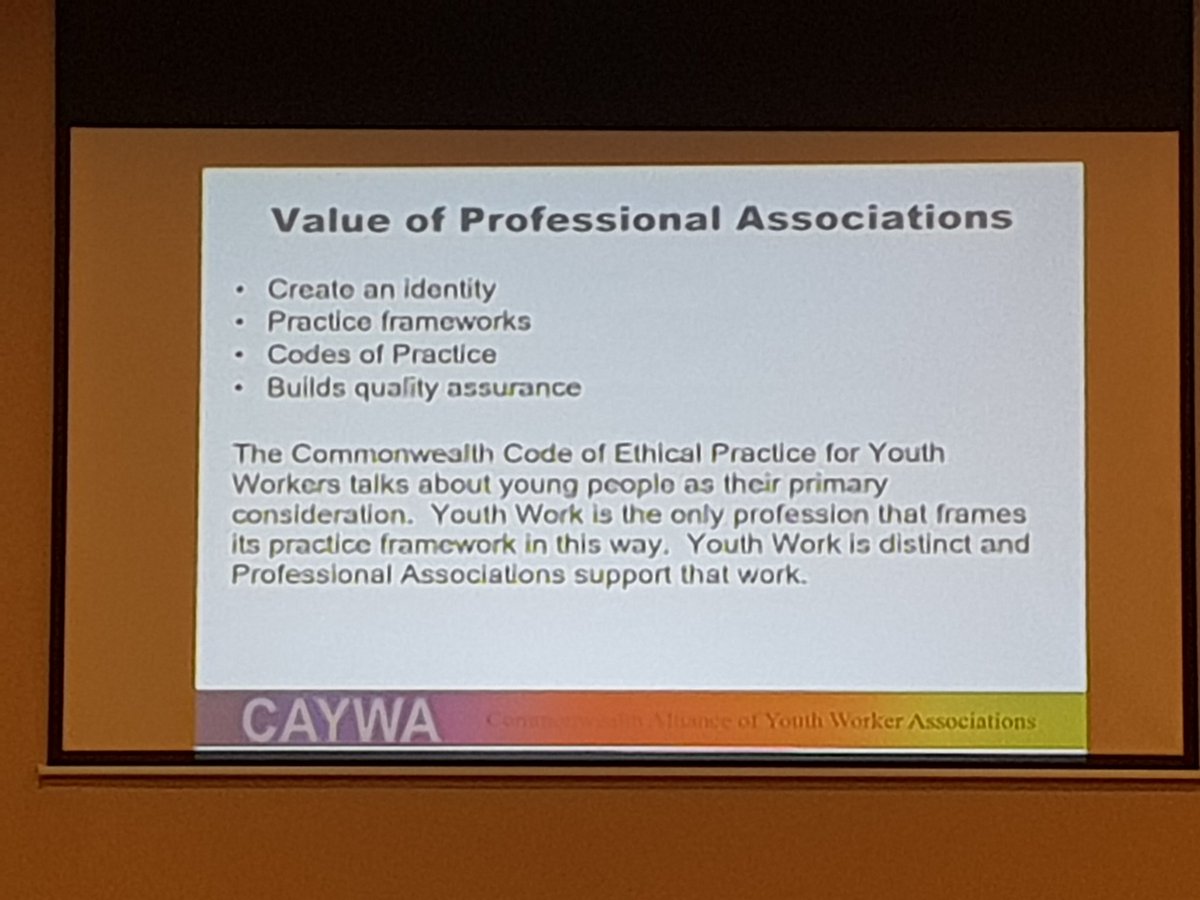 The value of professional associations being discussed at #CCYW2018 @iyw_tweets