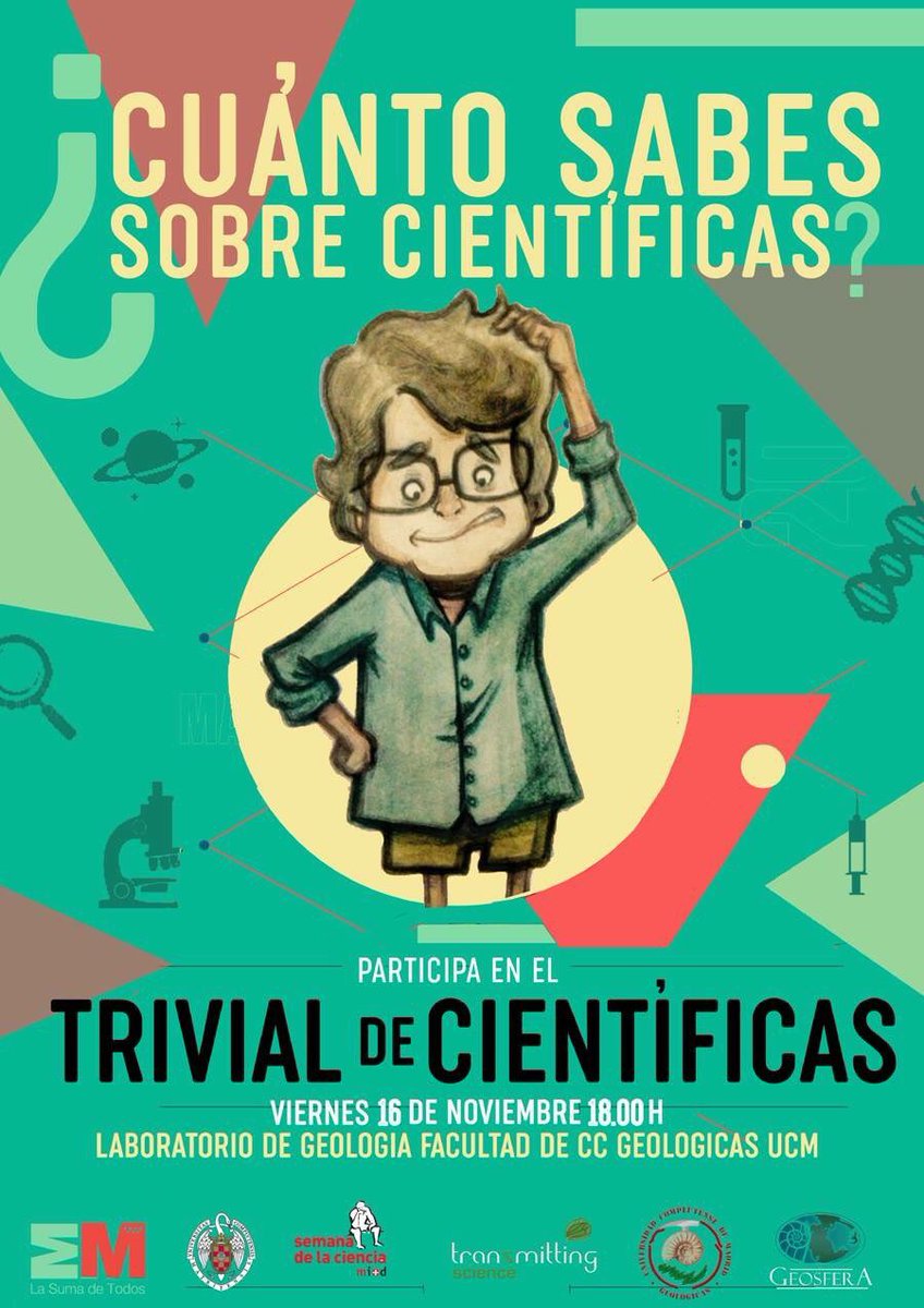 LauriDomingo's tweet photo. Ya ha llegado la #SemanaDeLaCiencia 2018!!Animaos a participar en las actividades que se organizan!.  
Nosotros hemos preparado dos actividades muy chulas: Parque Mioceno y Trivial de las Científicas. Os esperamos! @geologicasUCM @unicomplutense @IGeociencias @CSIC @madrimasd https://t.co/9QyTlYoHWR