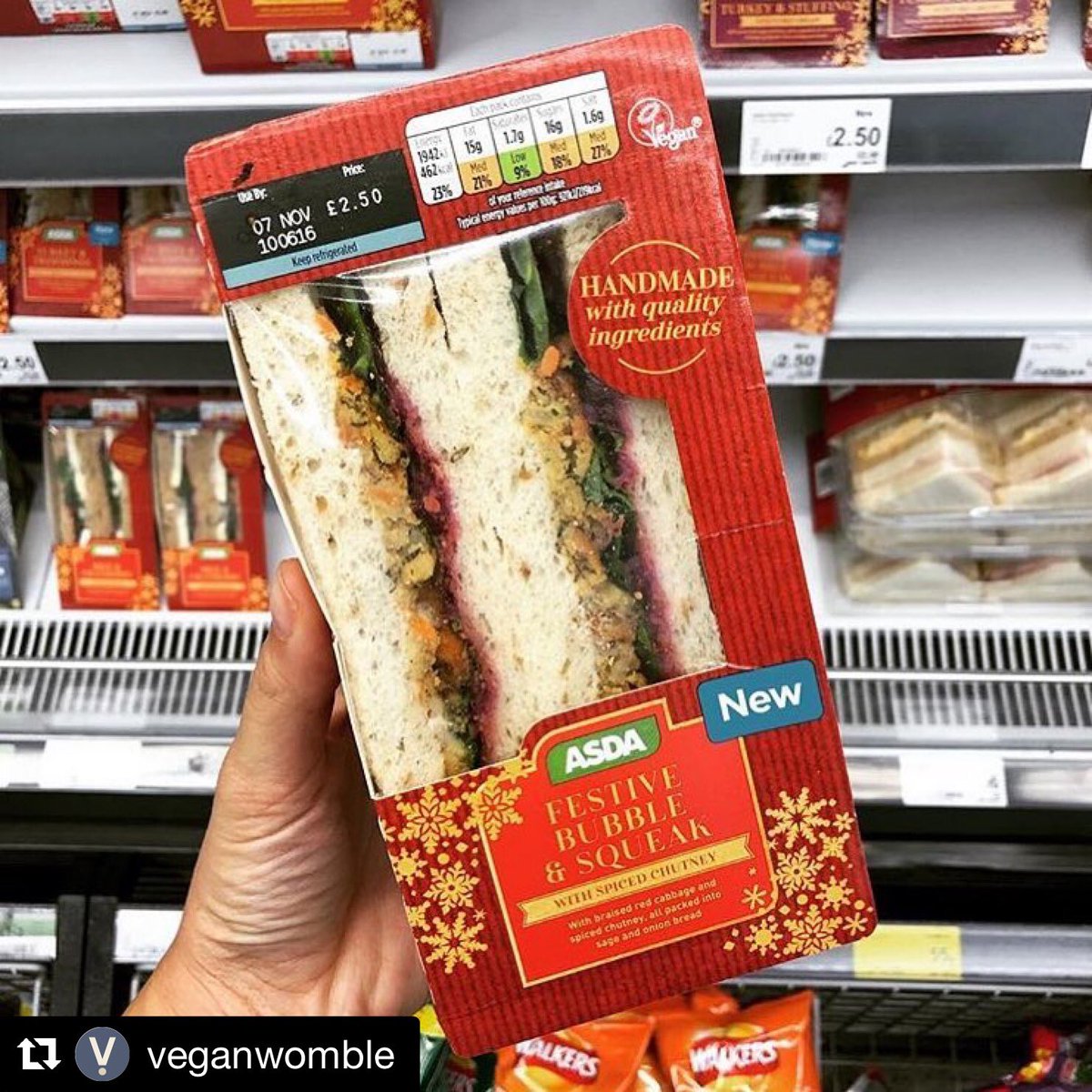 Another Christmas sandwich! Found in @asda #veganfoodshare #veganfood #whatveganseat #veganlunch #veganchristmas #vegansofig #plantbased #govegan #vegansofinstagram #veganism #veganlife #veganlifestyle #veganeats  #vegancommunity #vegansandwich #vegansnack #vegetarian