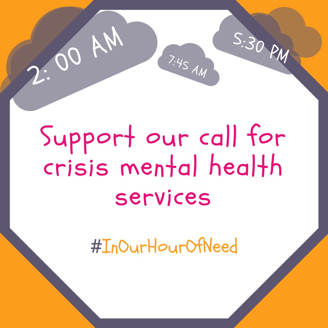 A mental health crisis can happen at any time, day or night. Ireland needs 24/7 Child &amp; Adolescent Mental Health Services (CAMHS). Support our call for 24/7 CAMHS #InOurHourOfNeed mentalhealthreform.ie/campaigns/inou…