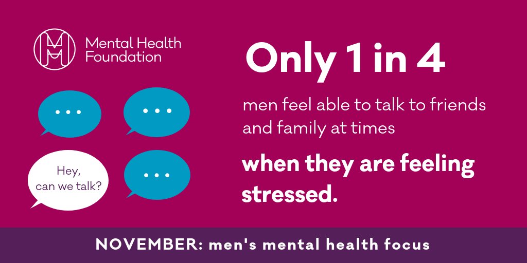 Too few men feel able to talk to friends and family at times when they are feeling stressed. This must change.

#StressAwarenessDay