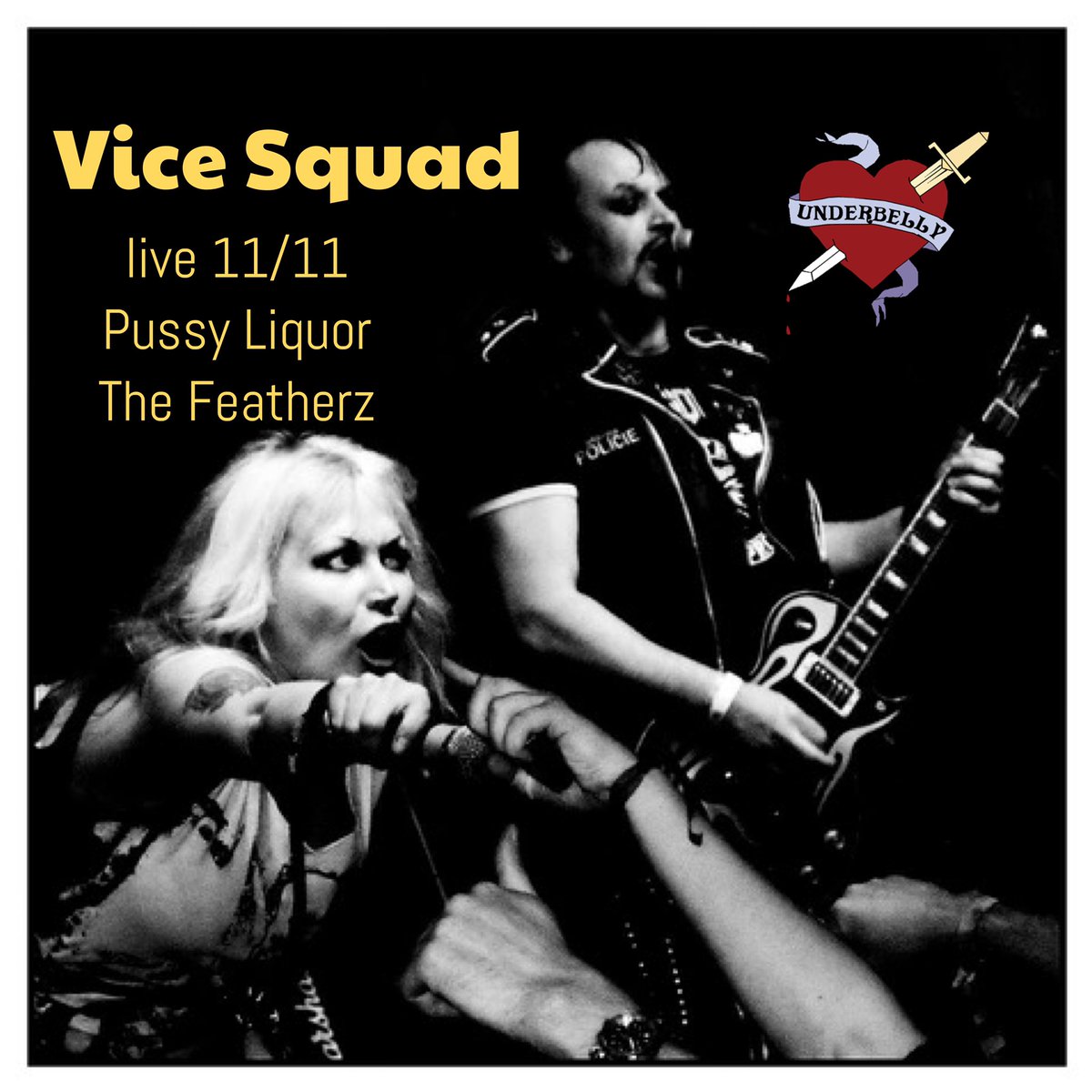 Vice Squad live 11.11 Sunday with Pussy Liquor and The Featherz £9 adv: bit.ly/2QXNFuY
🎸⭐️⚡️
#punkrock #gig #rock #vicesquad #underbellyhoxton #LiveMusic #London #livemusiclondon