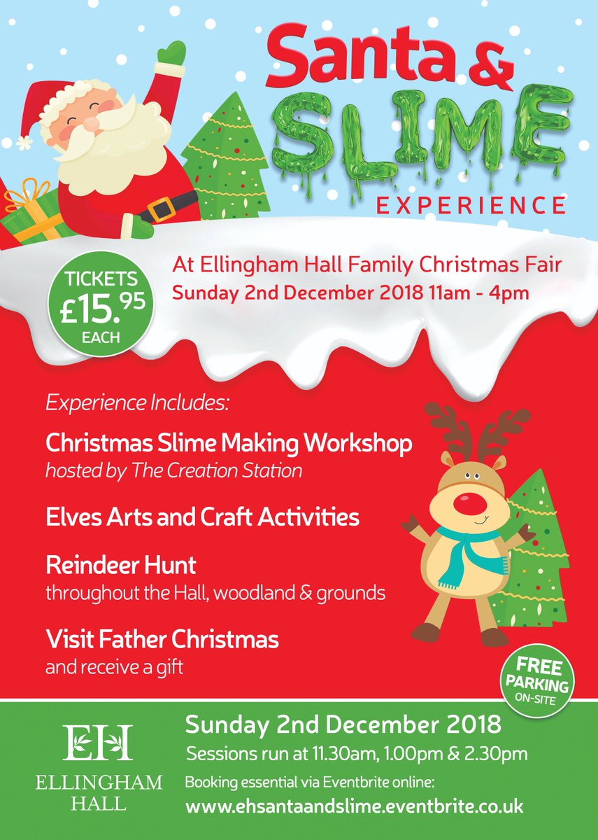 The kids will love our Santa and Slime Experience #nlandnet
Tickets available on eventbrite bit.ly/2EHexSaS