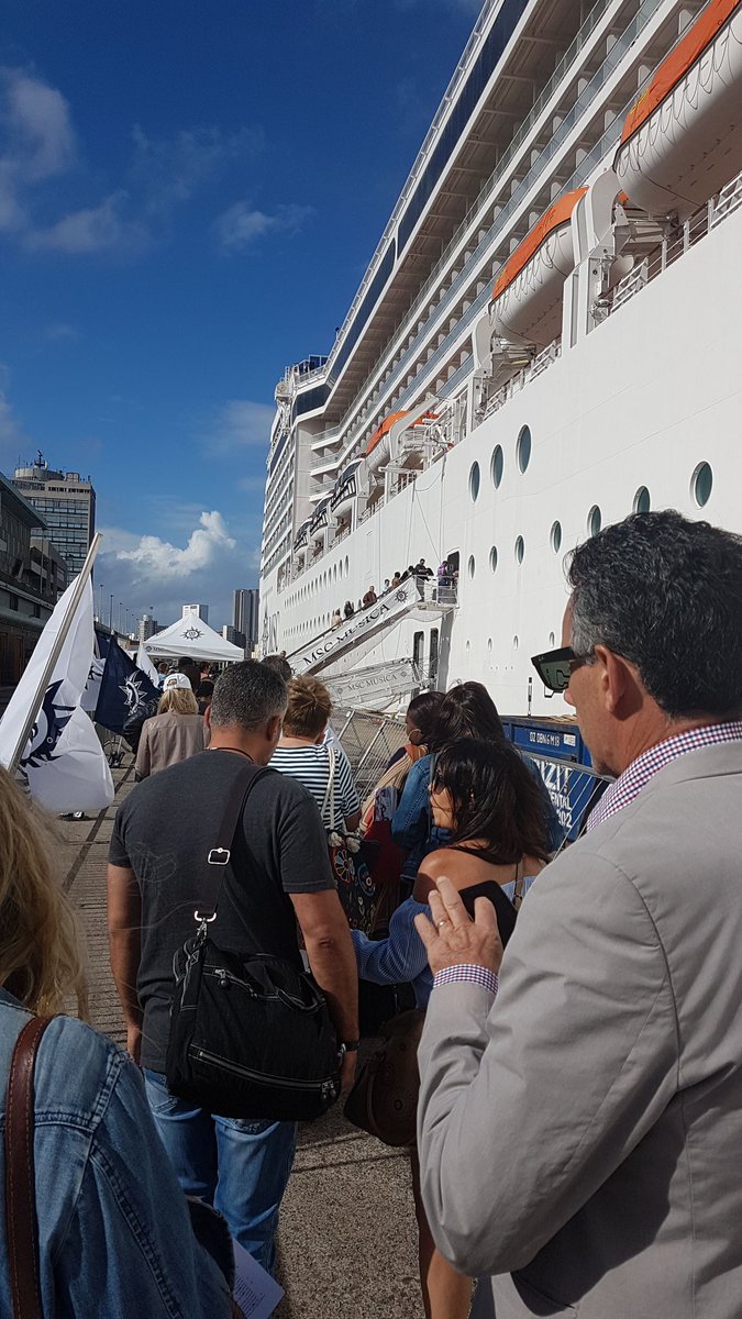 AfricanTravelM's tweet photo. About to board @MSCcruisesSA Musica 😎
#discoverafrica 
#africantravelmarket 
#MSCMusica 
#msccruises https://t.co/L1si9jpMZZ