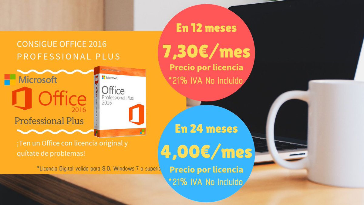 AMGInformatica's tweet image. 🔥¡OFERTÓN!🔥

Consigue SÓLO AHORA el paquete de #Office 2016 #ProffesionalPlus con todos los programas necesarios para  tu negocio.
✉️ #Outlook
📝 #Word
💹 #Access
📊 #Excel
Y otros más... Desde SÓLO 7.30€ al mes! 😯😯 ¿A qué estás esperando?
amg.es/comprar-licenc…