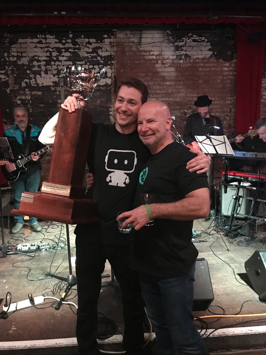 DataRobot's tweet image. Team #DataRobot won last night&apos;s @TTCFund karaoke showdown! 
Shoutout to @tommywhitehead for owning the stage, and to everyone who teamed up to raise funds for pediatric cancer research. This is what it&apos;s all about.

#TTCDataRobot #TechforGood #WeAreTheChampions @LynchBigData